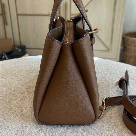 NWOT Tory Burch Brown Leather Mini Satchel with Detachable Strap - Picture 3 of 7